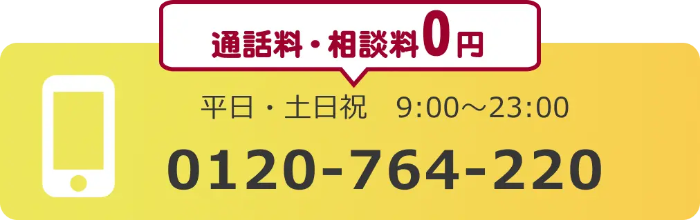 電話でのお問合せはこちらをクリック　0120-764-220(通話料無料)