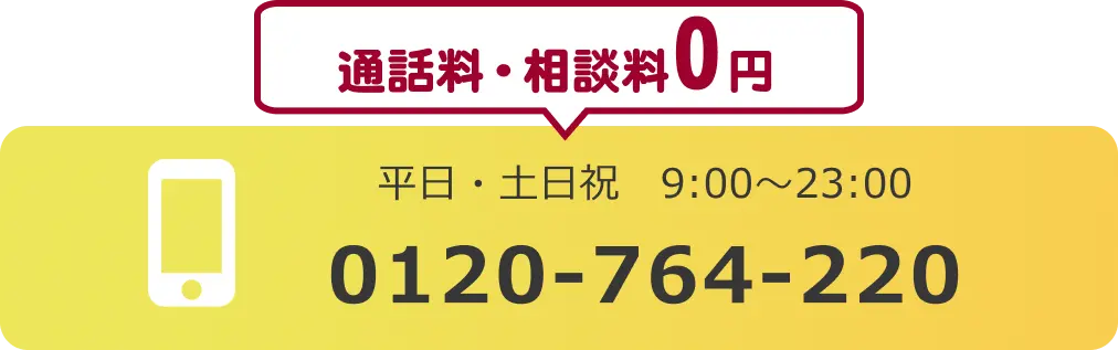 電話でのお問合せはこちらをクリック　0120-764-220(通話料無料)